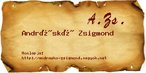Andráskó Zsigmond névjegykártya